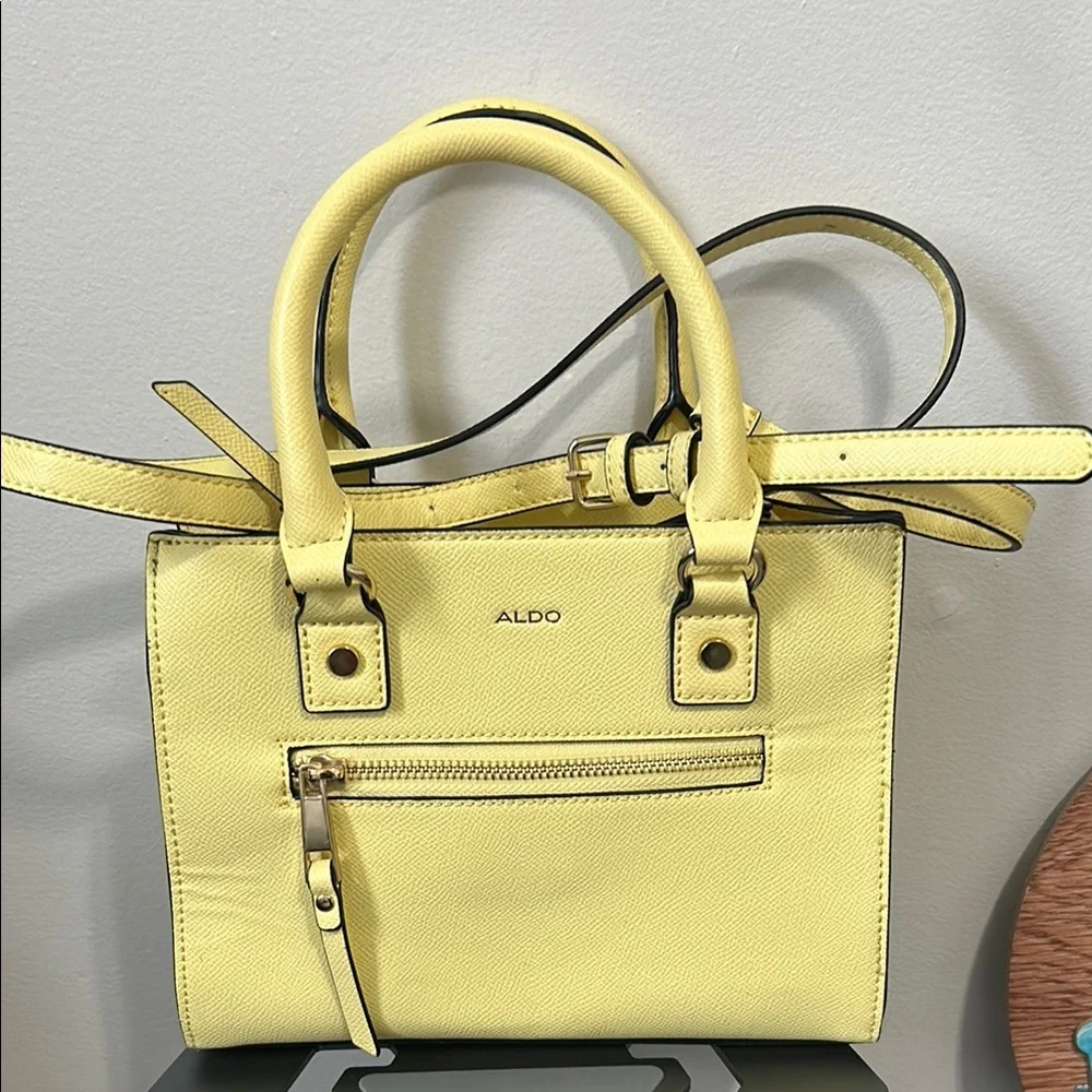 Aldo Yellow Satchel Modern Sophistication